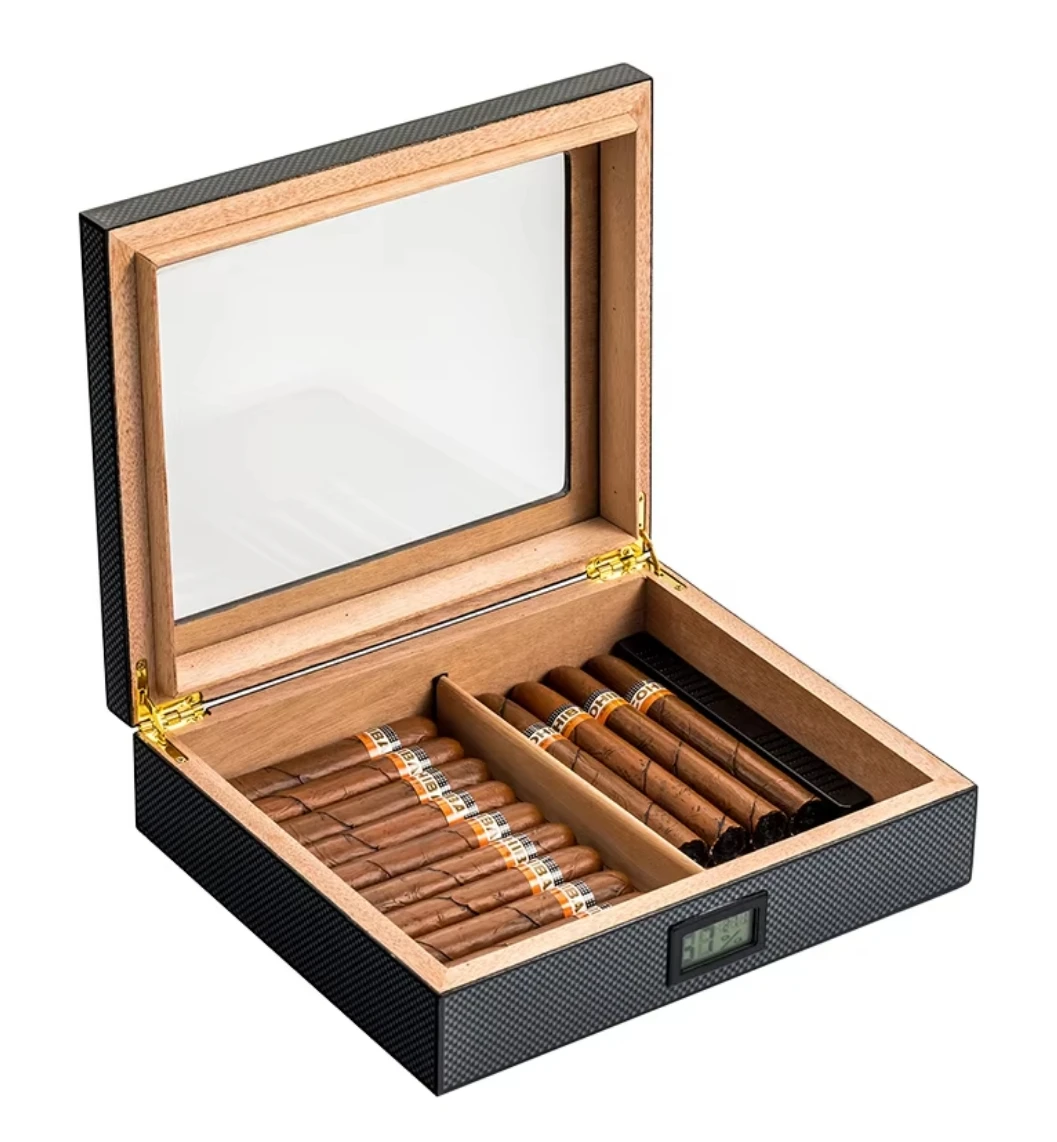 Custom Embossed Logo Luxury Wooden Cabinet-Style Humidor