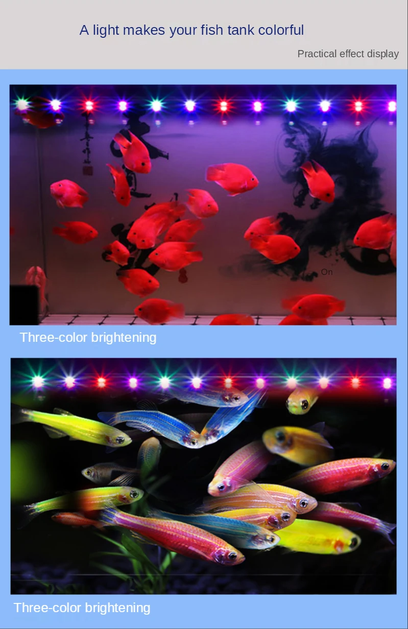 Aquarium super bright three-color diving lighting led fish tank light aquarium arowana fish tank light