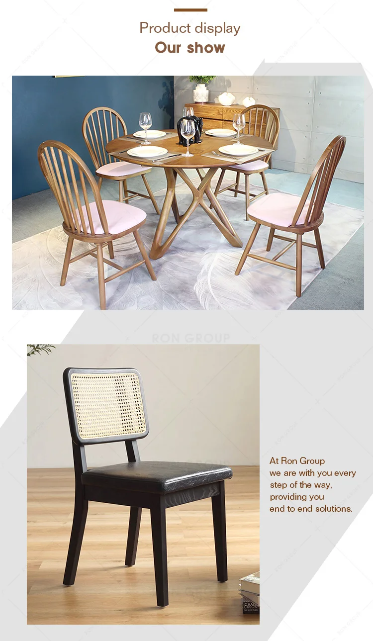 Factory Direct Sale Modern Commercial Restaurant Furniture Fashion High End Solid Ash Wood With Soft Cover Dining Room Chairs