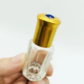 Wholesale custom spot empty 3ml 6ml pocket size small essential oil perfume attar glass roll on roller bottle packaging