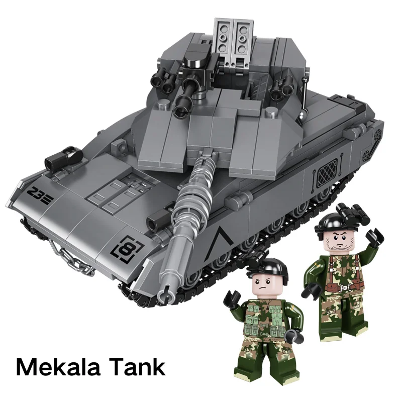 PANDAS World War Tank DIY Military Model Army Tank Soldier Play Set Artillery Armored Vehicle Building Block Made of Plastic