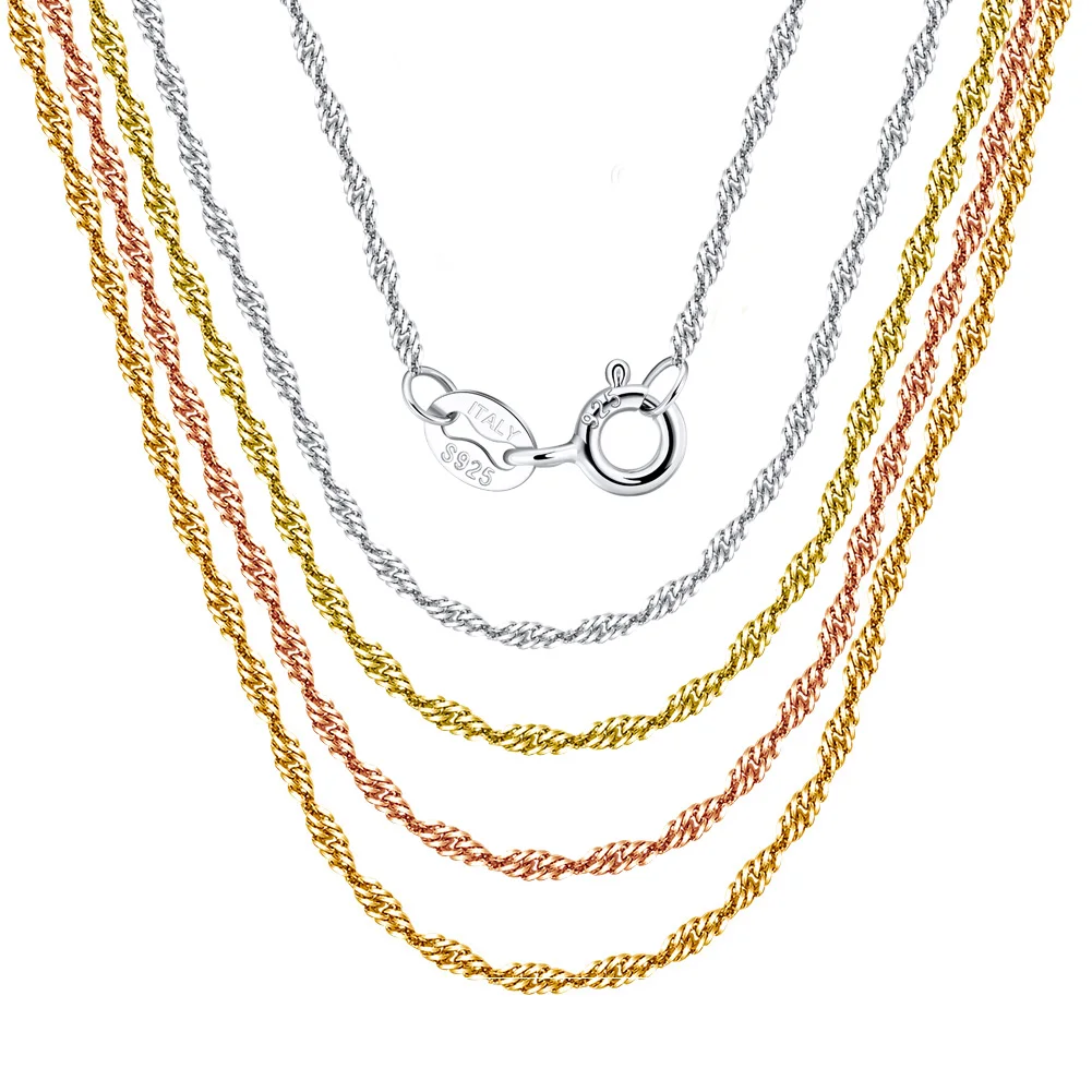 Silver Chain 925 Sterling Silver MM Singapore Italian Chain