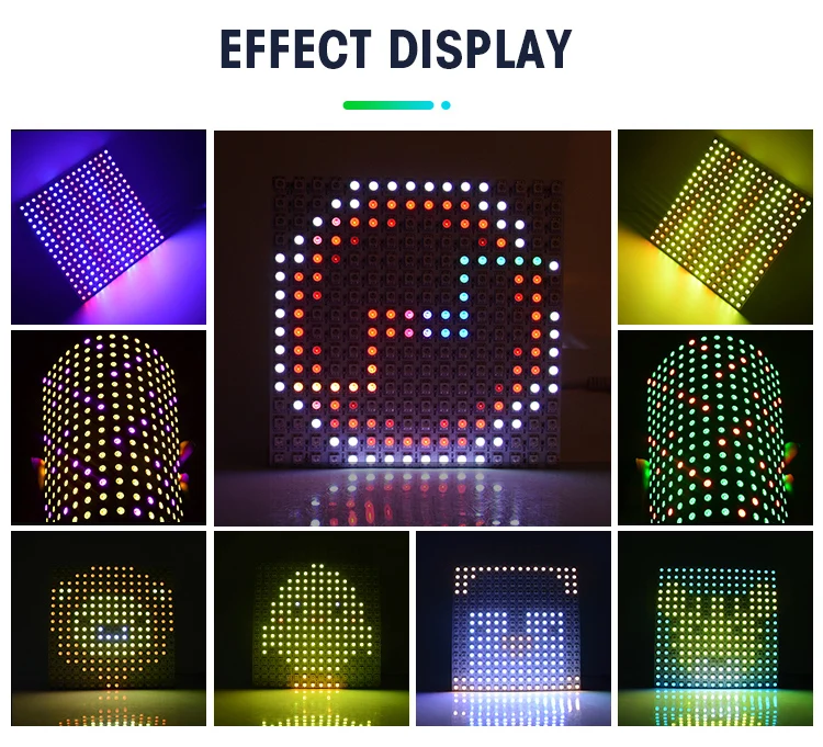 Factory Wholesale Flexible Rgb Pixel Panel Diy Programmable Display Screen Dc5v Ws2812 Sk6812