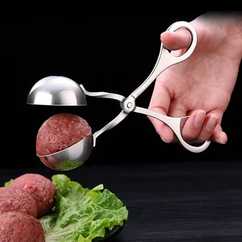 Stainless Steel Meatball Scoop Maker for Cake Ice Cream Melon Kitchen Tool  Tongs