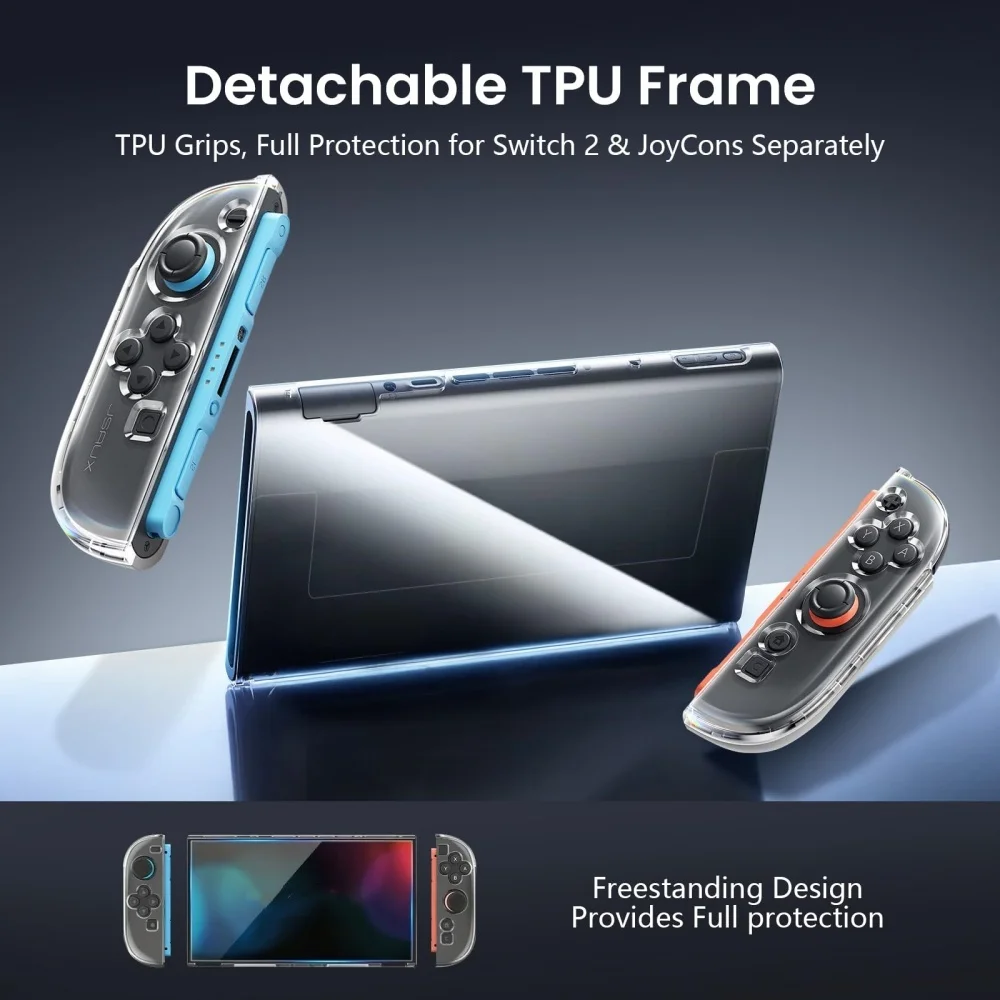 product laudtec for nintendo for switch carrying case with 2 soft tpu protective covers joy con cases scratch shock protection game-3