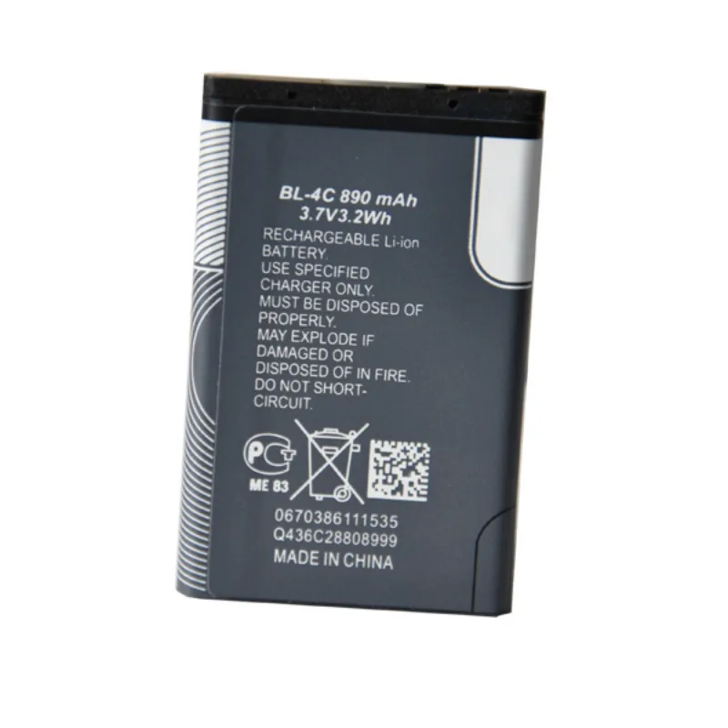 Original 3.85V Li-ion Cell Phone Battery BL-4C Compatible Nokia 6100 6300 6125 6136S 6170 6260 6301 7705 7200 7270 8208 Stock