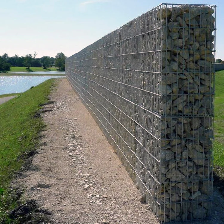 Galvanized Gabion Retaining Wall 2 Meters Tall Welded Gabion Mesh Gabion Basket Fence