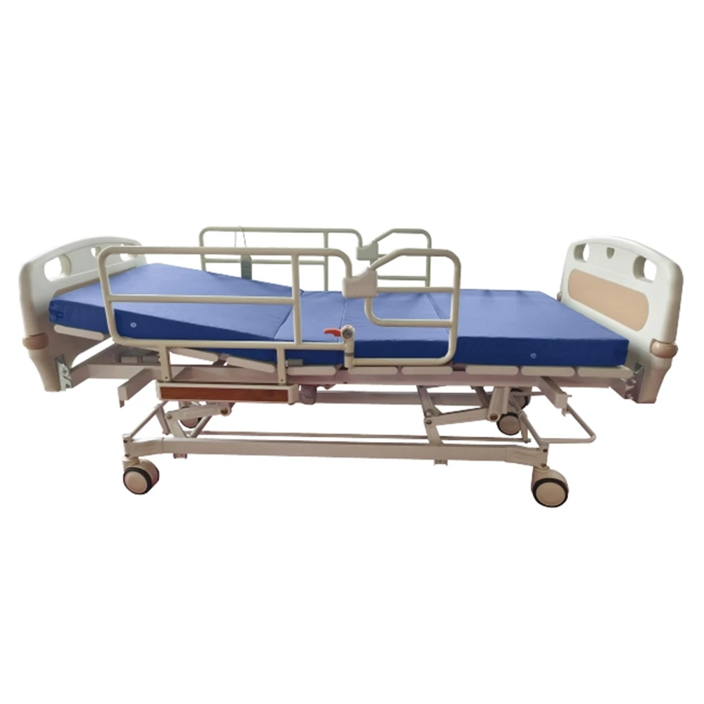 Modern Compact Steel Electric Hospital Bed with Adjustable Foldable Integral Lifting Back Leg Linkage Medical Patient Furniture 6