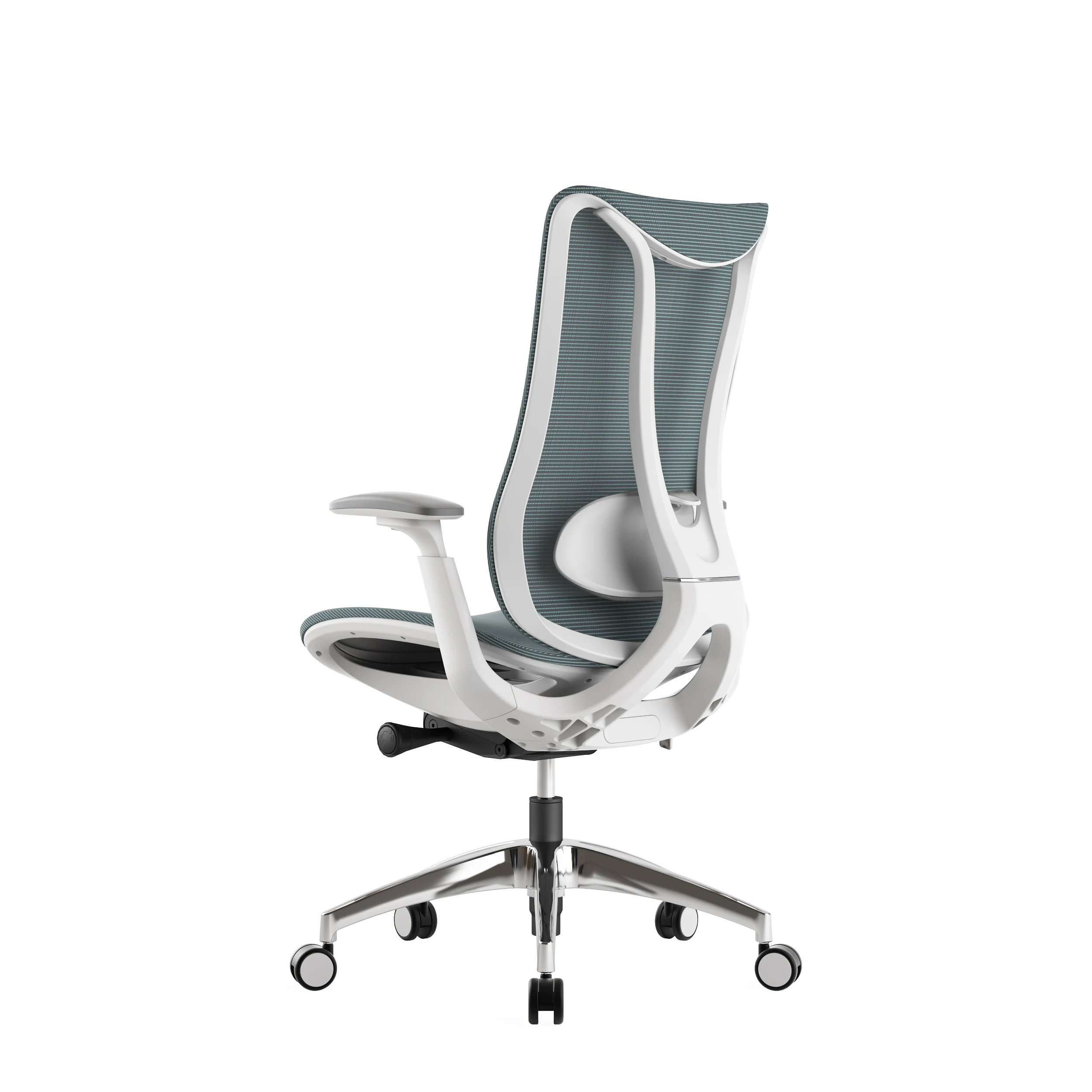 Mesh Headrest And Lumbar Support Aluminium Base Office Chair details