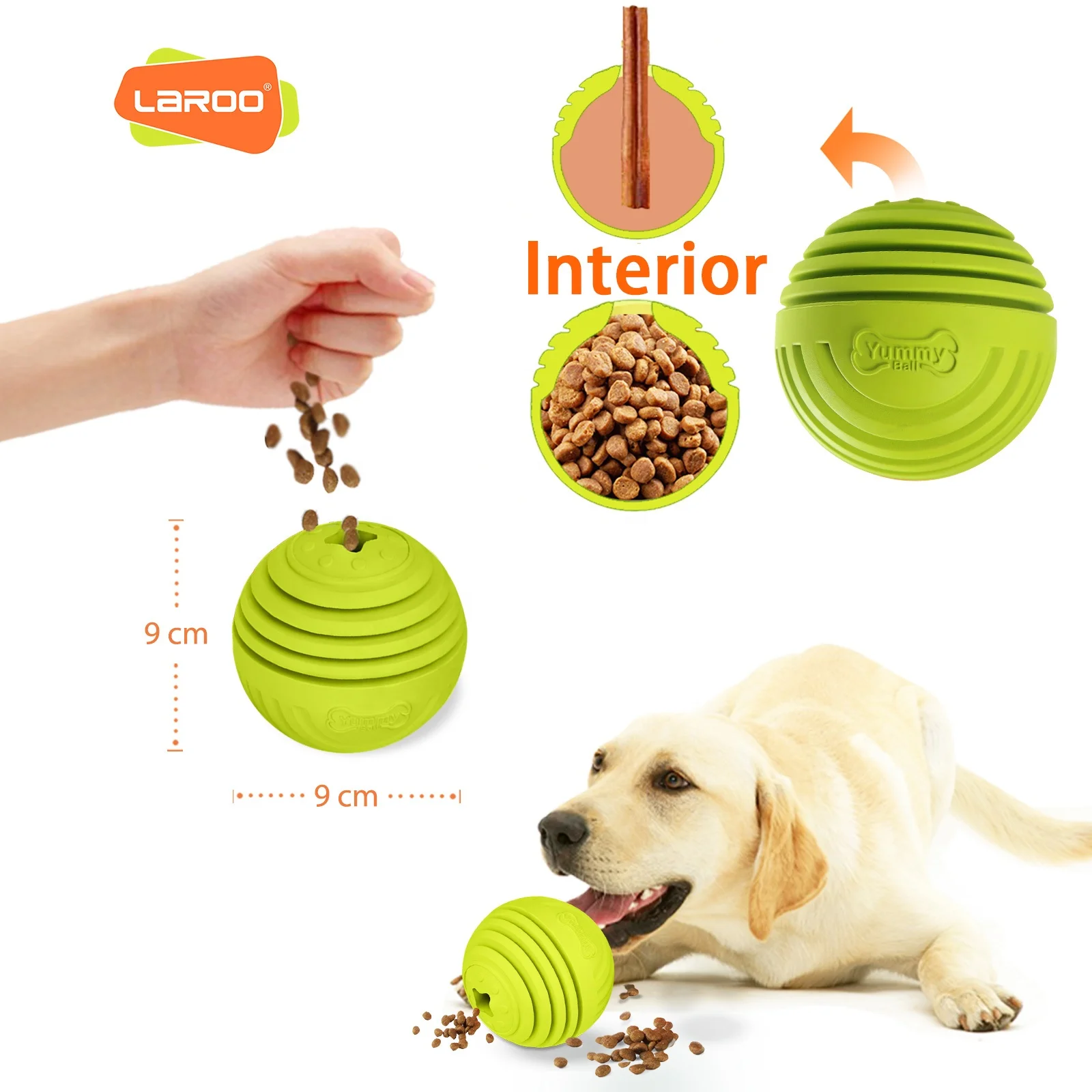 LaRoo Squeaky Dog Ball, Interactive Dog Toys for Boredom, Non