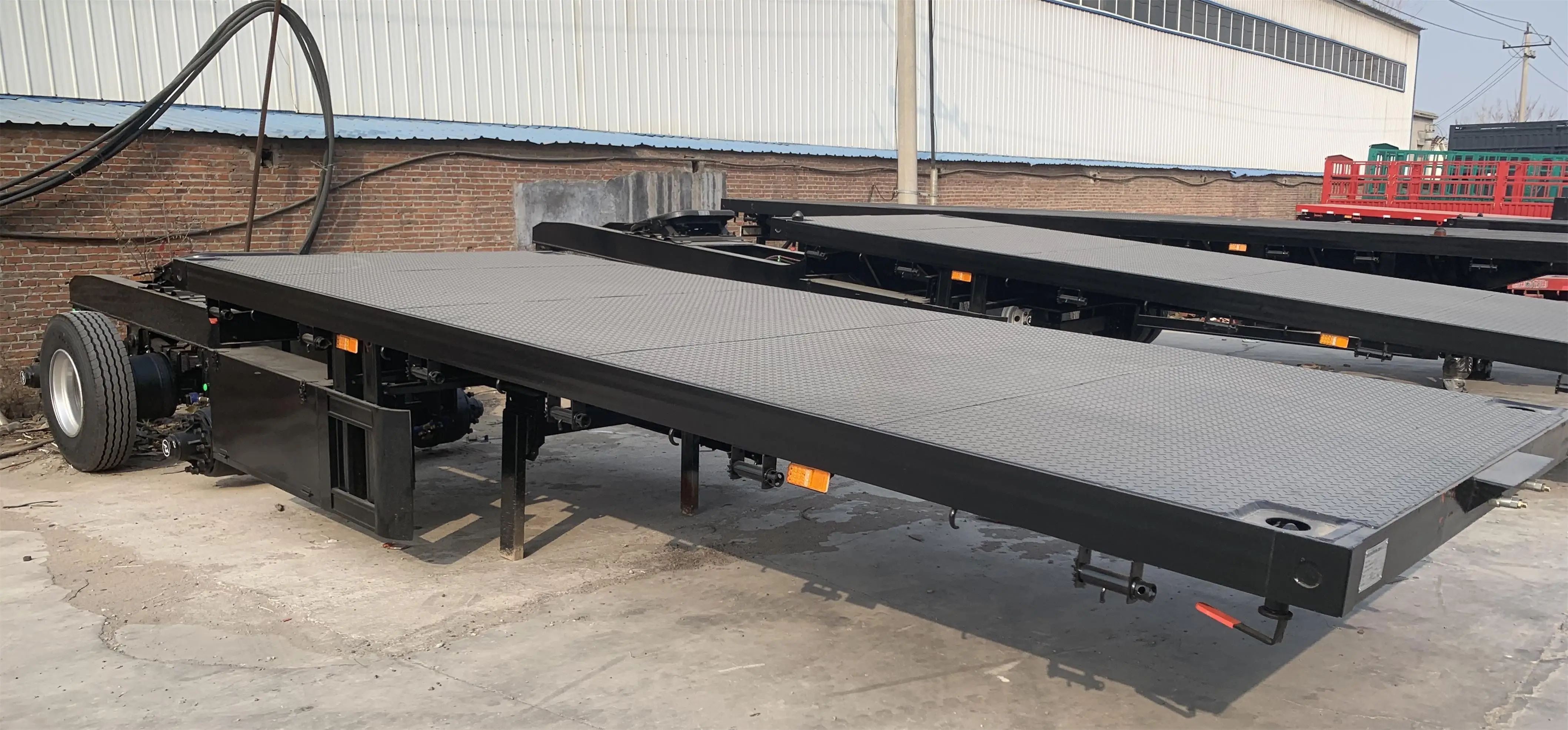 Zw Brand 20ft 40ft Superlink Flatbed Trailer 3 Axles Cargo Interlink ...