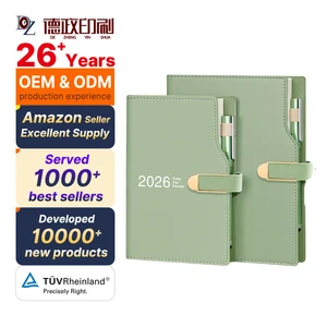 Custom Logo A5 A6 Notebook 2026 Planner Hardcover Leather Business Journal Promotional Corporate Diary for School Office
