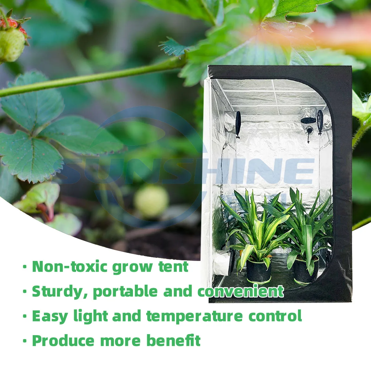 80x80x160防水フレキシブルシートグローテント反射メイヤーグロー