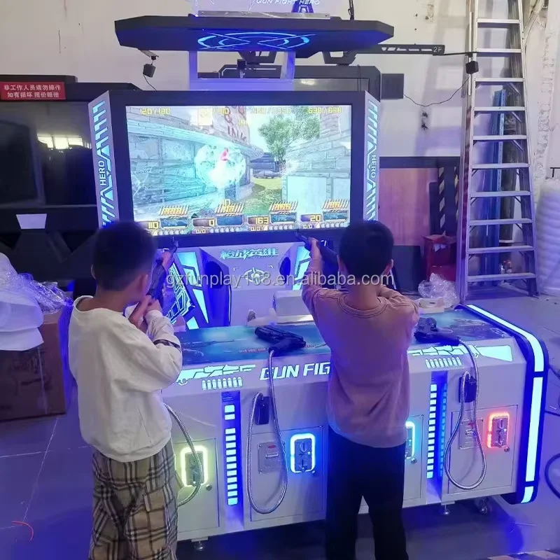 FunPark New Design Metal Arcade Game Machine Gun Combat Shooting Simulator Family Entertainment Center 220V factory