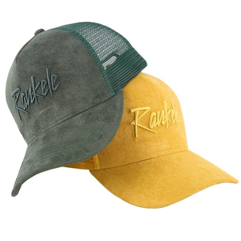 suede trucker cap, embroidery trucker cap, trucker hats