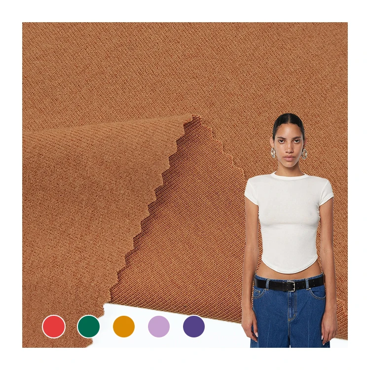 China Supplier Solid Ribbed Cotton Fabric, High Stretch Rayon Spandex Brush Rib Knit Fabric/