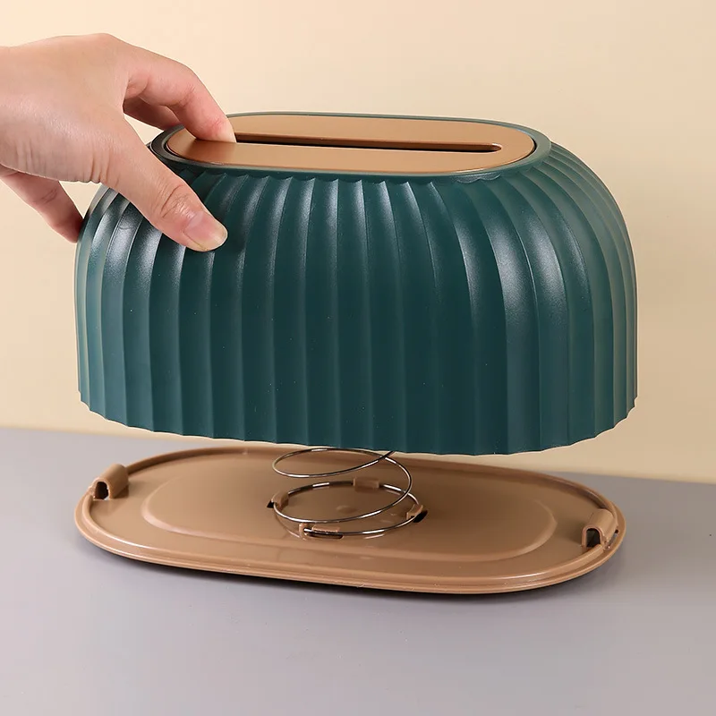 Luxury Plastic Napkin Holder Tissue Box with Bamboo Lid Custom Logo Stand Box Napkin Holder for Restaurant Bar Hotel