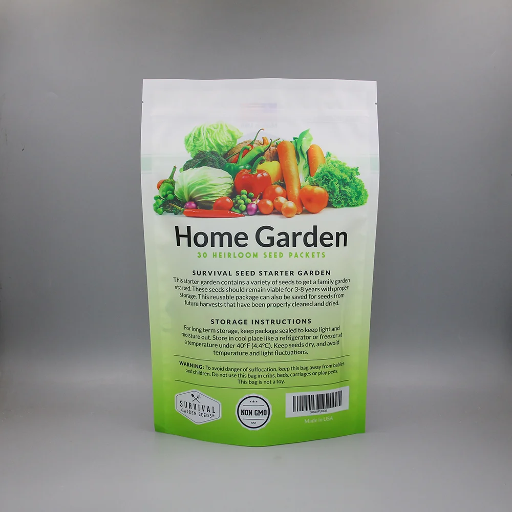 High Quality 3 Side Seal Vegetable and Fruit Agricultural Seed Packaging Bag
