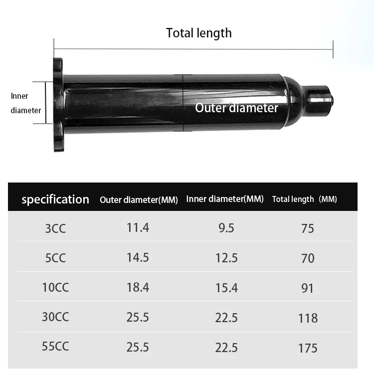 Industrial Uv Syringes Dispenser Glue Barrels Black Us New Style 3cc ...