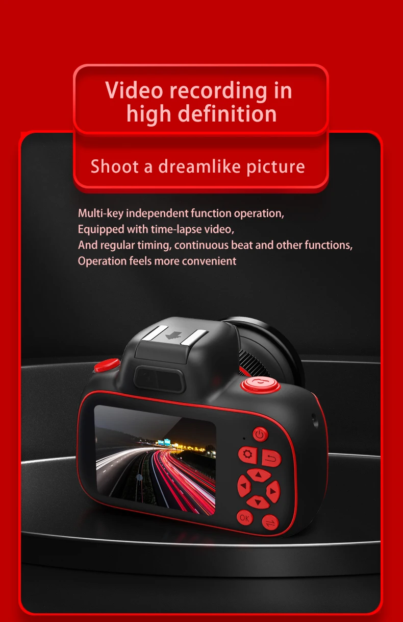 D6pro Kids Camera - 4K Mini SLR with 20X Zoom & Smiley Capture