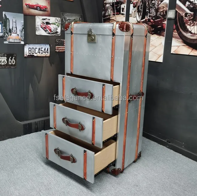 Luxury Wine Display Sideboard showcase Bedside Aluminum Kitchen Leather Rustic Trunk Side Table Corner Cabinet