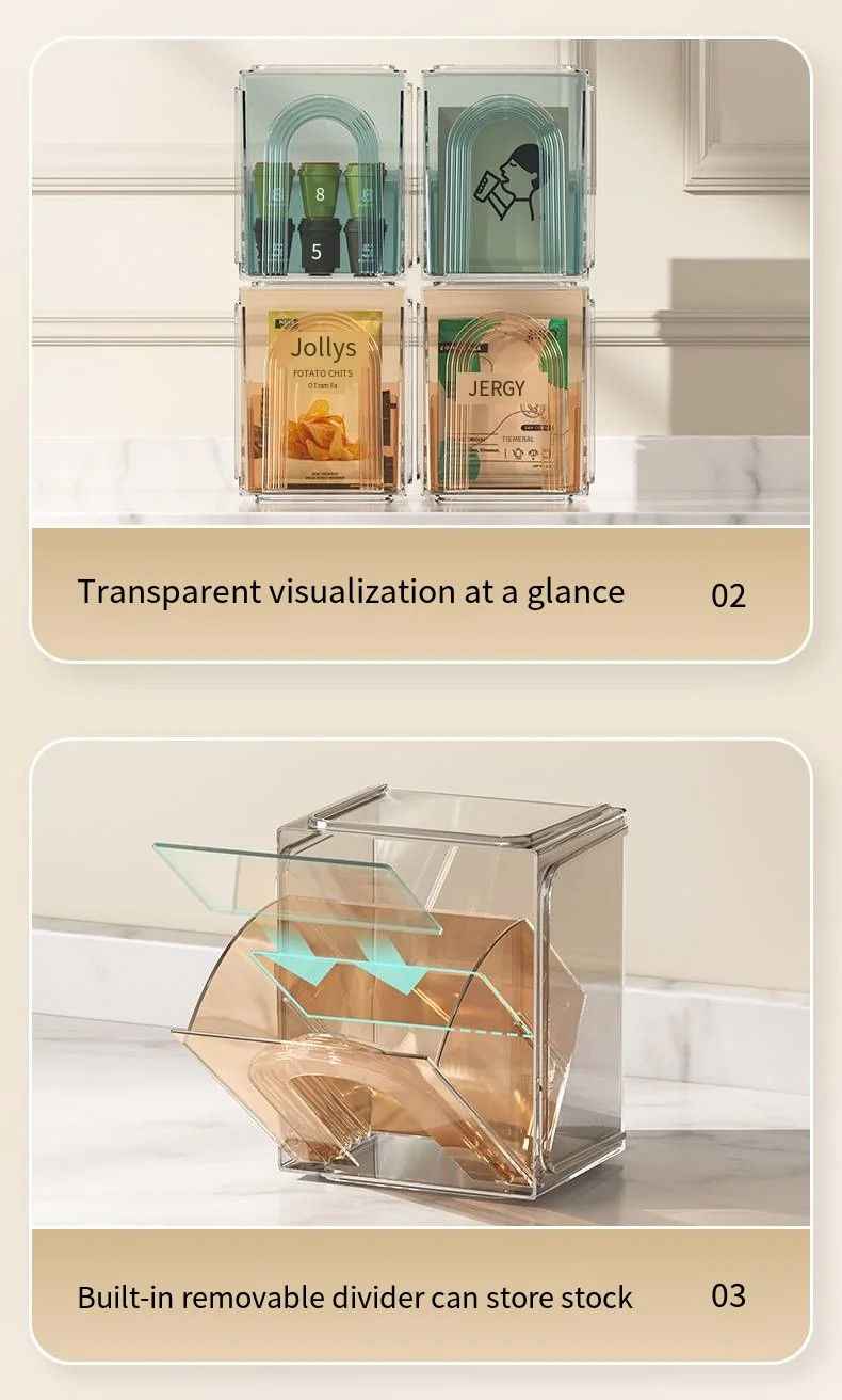 Light luxury living room jewelry clutter organizer box Office tea bag coffee capsule can be superimposed desktop storage box factory