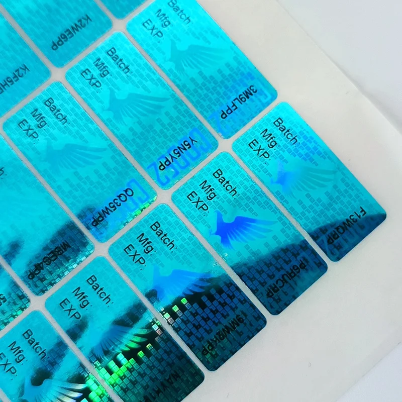 Full Color Crystalcode Holographic Anti-Counterfeiting Laminate Anti Copy Clear Gold 10Ml Vial Label Maker Sticker Hologram