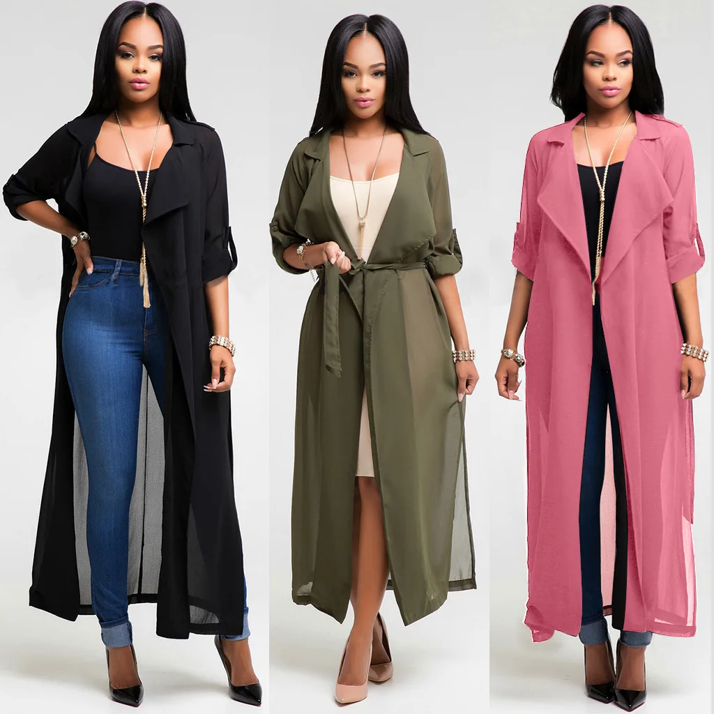 long chiffon coats