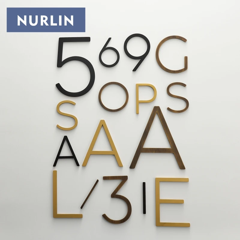 Nurlin Твердый латунный настраиваемый старинный Бронзовый дом Офисная компания парк буква 3D плавающая подпись