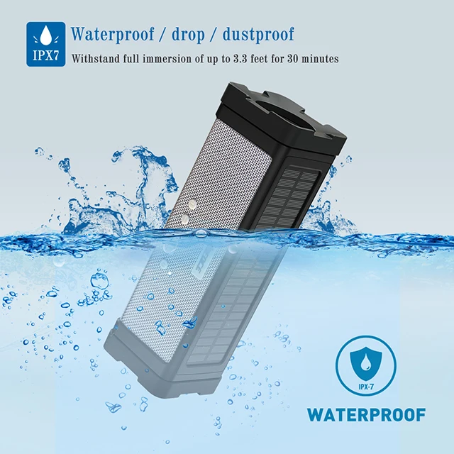 OEM Ipx7 Водонепроницаемая Колонка на солнечной батарее Bluetooh колонка и внешний аккумулятор уличная для