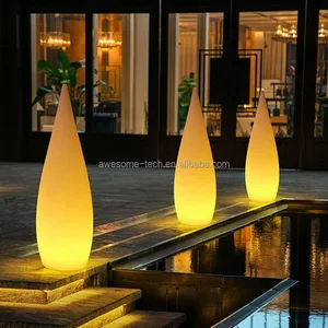 Outdoor LED Floor Lamp Water Drop Design Waterproof Courtyard Lawn Camping Atmosphere Luminous Light for Home Hotel Use