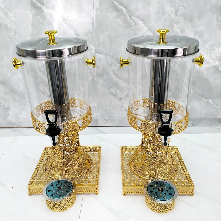 8L Gold Stainless Steel Juice Dispenser New Design Commercial Beverage Dispensing Hotel Catering Milk Beer Other Beverages