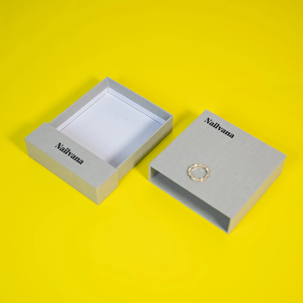 2025 Nuevo Diseño Bronceado Personalizado con Logotipo Caja de Almacenamiento Rígida de Papel para Pulseras con Cajón y Anillo Regalo de Joyería para Mujer