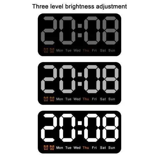 2024 NEW Digital LED Alarm Clock with Brightness Sensor for Bedroom Wall Kitchen Hotel Table Desk Clock
