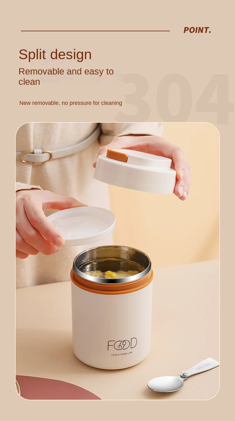 Mini Porridge Stainless Steel Breakfast Cup Insulation Portable Small Insulated Barrel Soup Box Soup Pot Coffee Bento Box