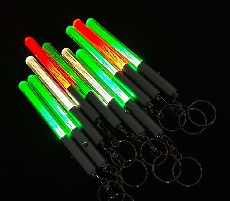 Promotion Gifts Colorful Customized logo LED Lightsaber Keyring Acrylic Glow Magic Wand Stick Cheer Props Light up Keychain