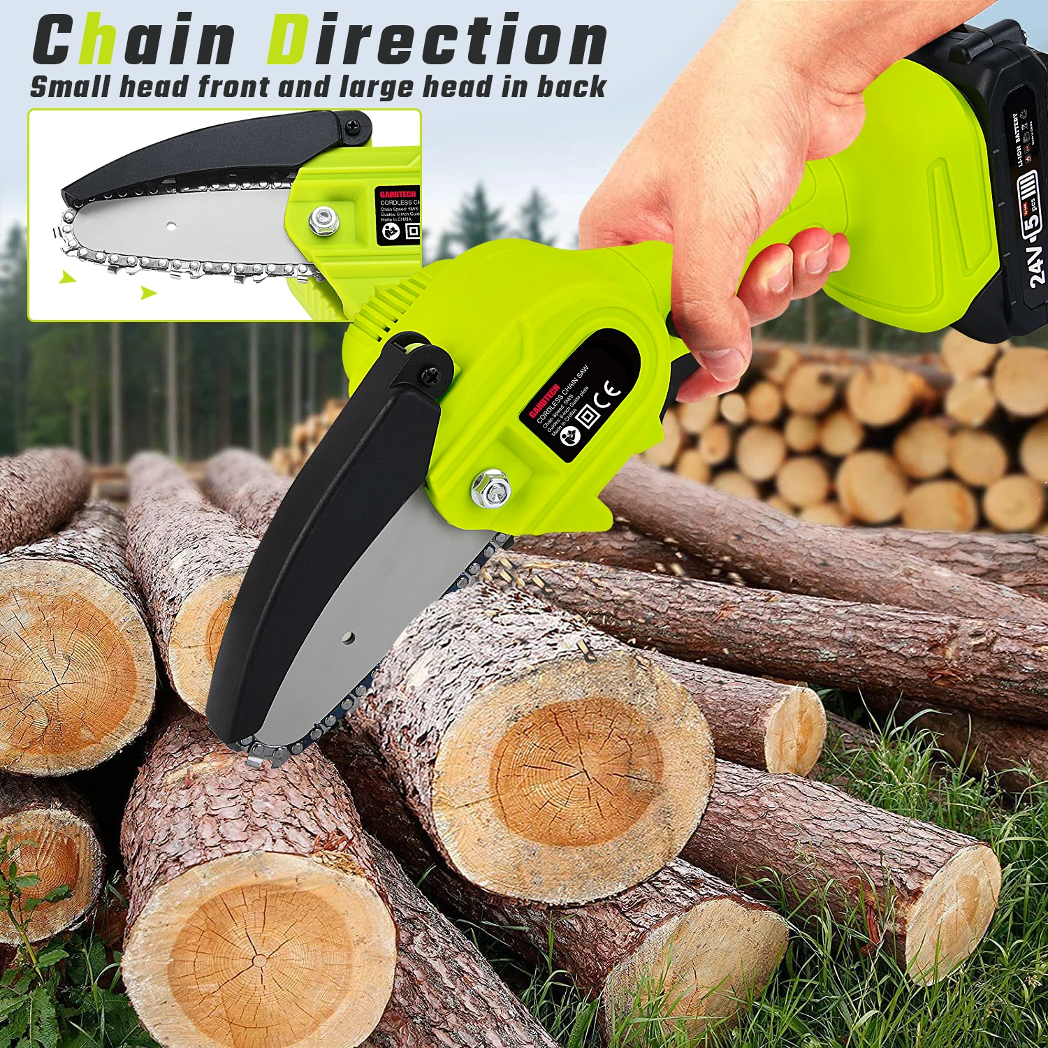 Vertak Economical Professional Mini Chainsaw Price 3000rpm Mini Chain Saw  for Bamboo Cutting
