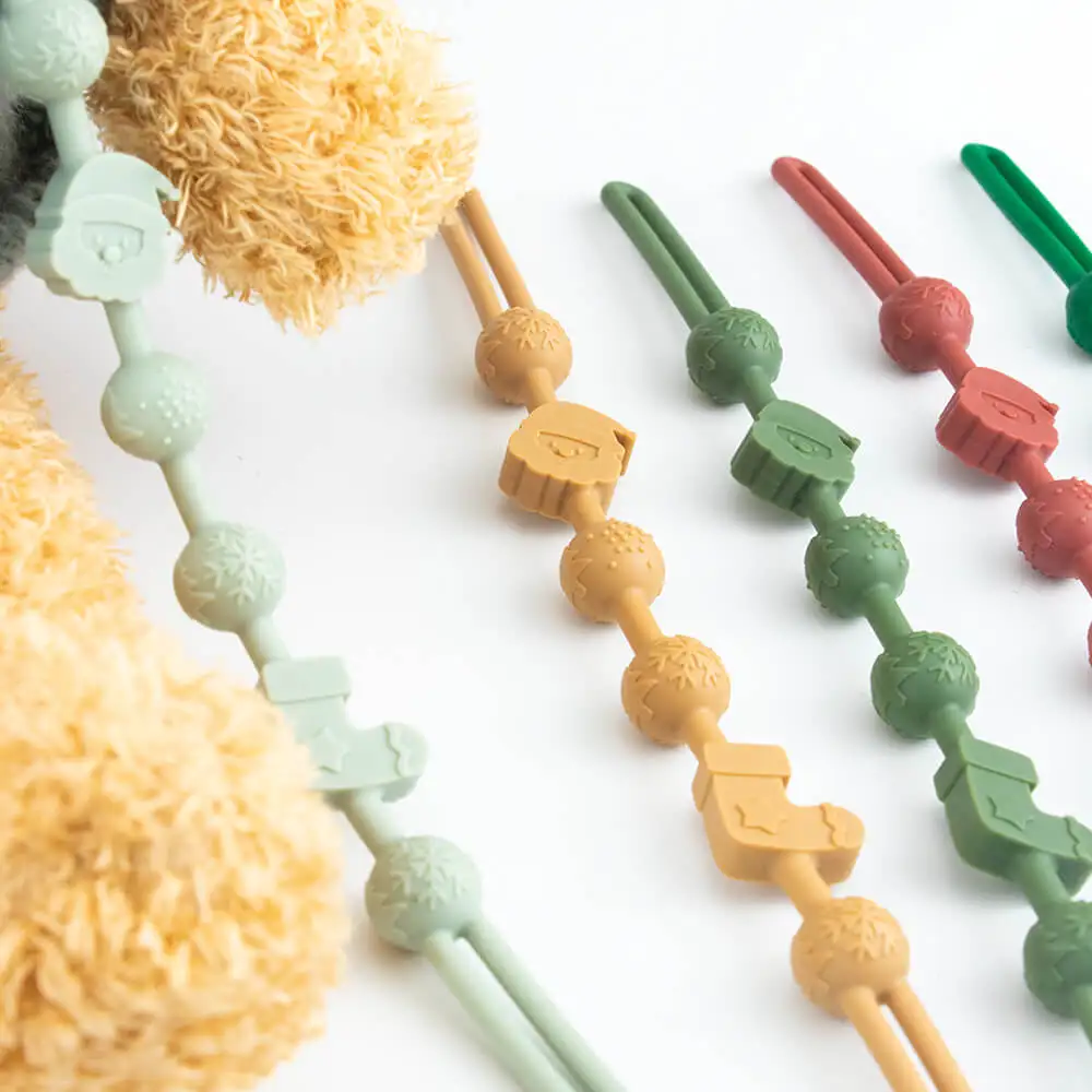 Рождественский подарок Санта-Клауса эластичный силиконовый ремешок зажим для соски цепочка