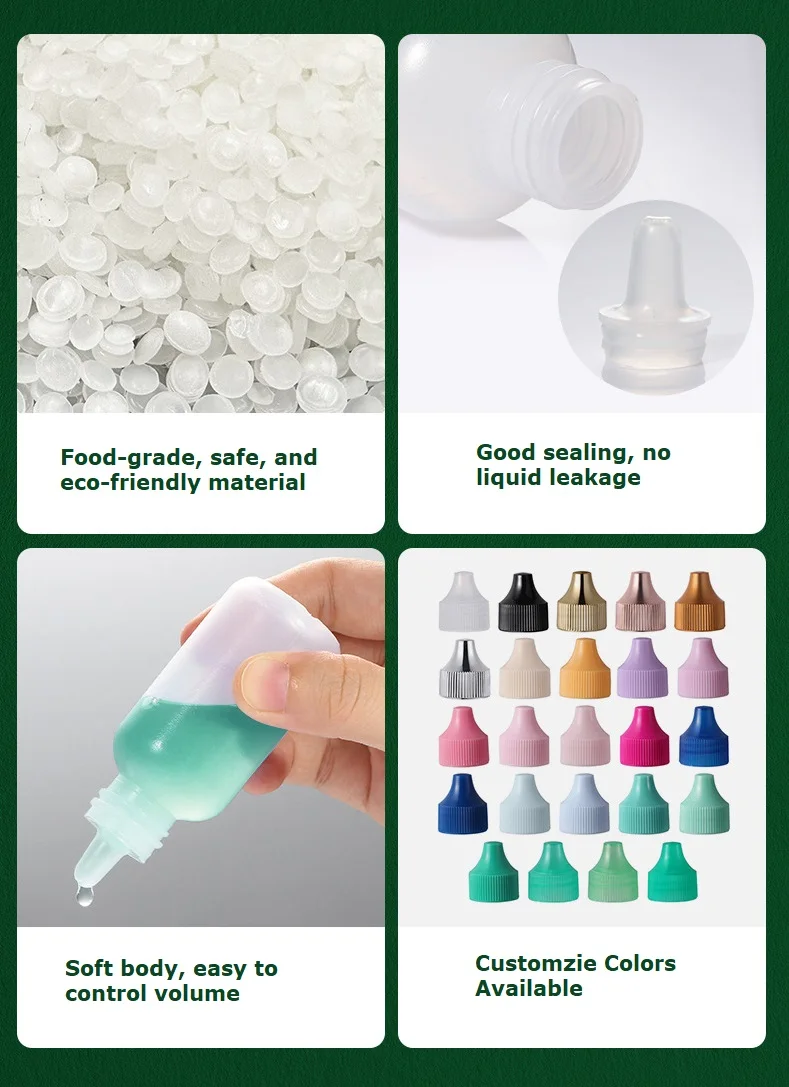 15ml 30ml 60ml 120ml 2oz Lace Wig Glue Liquid Foundation Toothplaste Bottle Empty Plastic Soft Ldpe Eye Drops Oil Dropper Bottle
