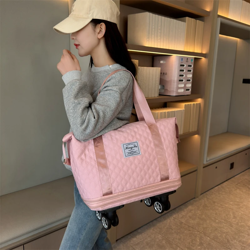 Mipurela Quilted Duffel Garment Folding Weekender Waterproof Durable Outdoor Activity Travel Bag