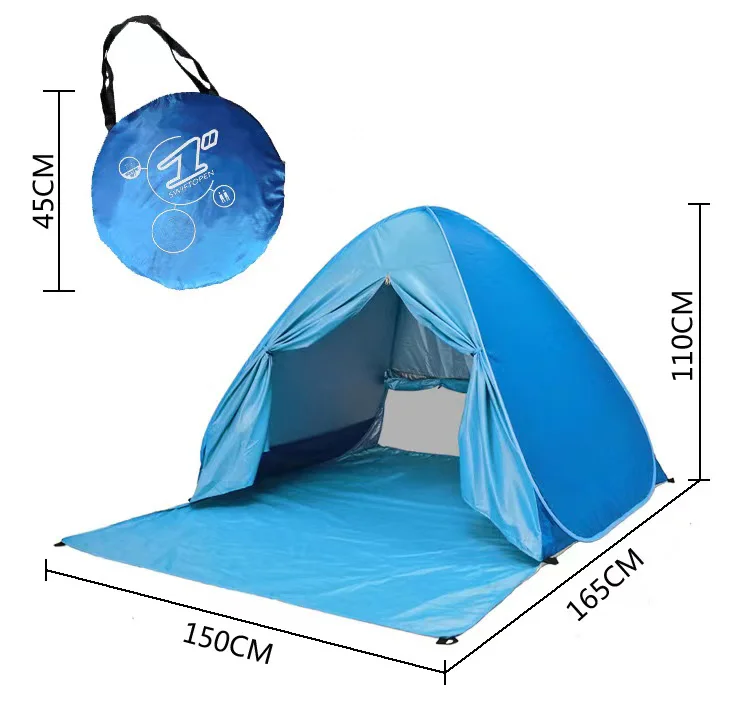 Outdoor Anti UV Beach Shelter Sun Shade Pop Up Tent Instant Portable Camping Beach Tent with Extended Floor details