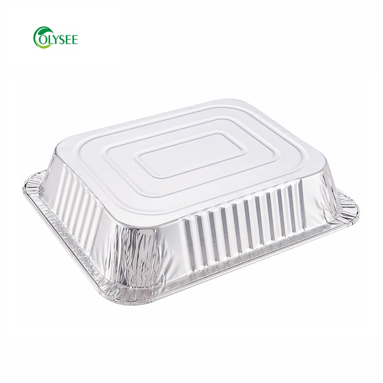 Large Disposable aluminum foil food packaging full size broiler pan with lid