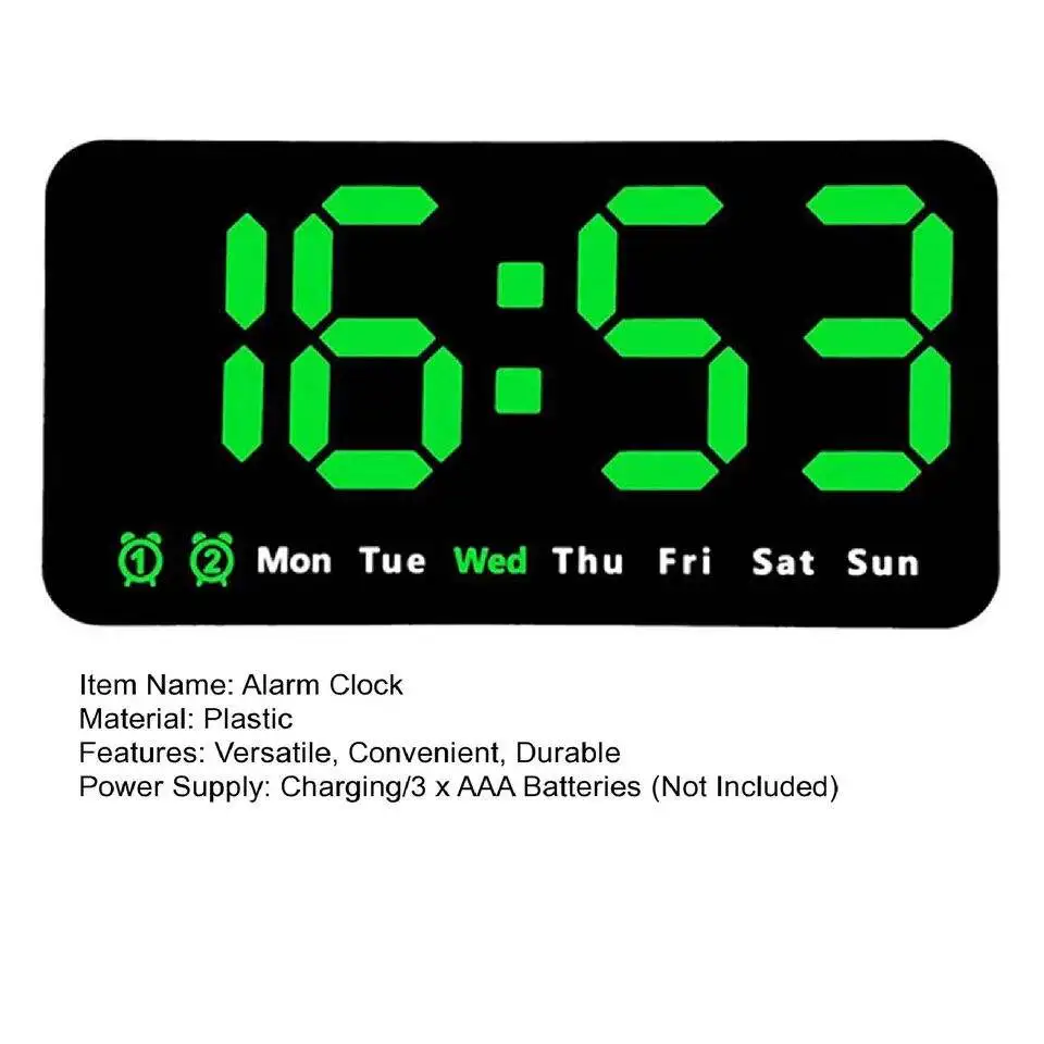 2024 NEW Digital LED Alarm Clock with Brightness Sensor for Bedroom Wall Kitchen Hotel Table Desk Clock