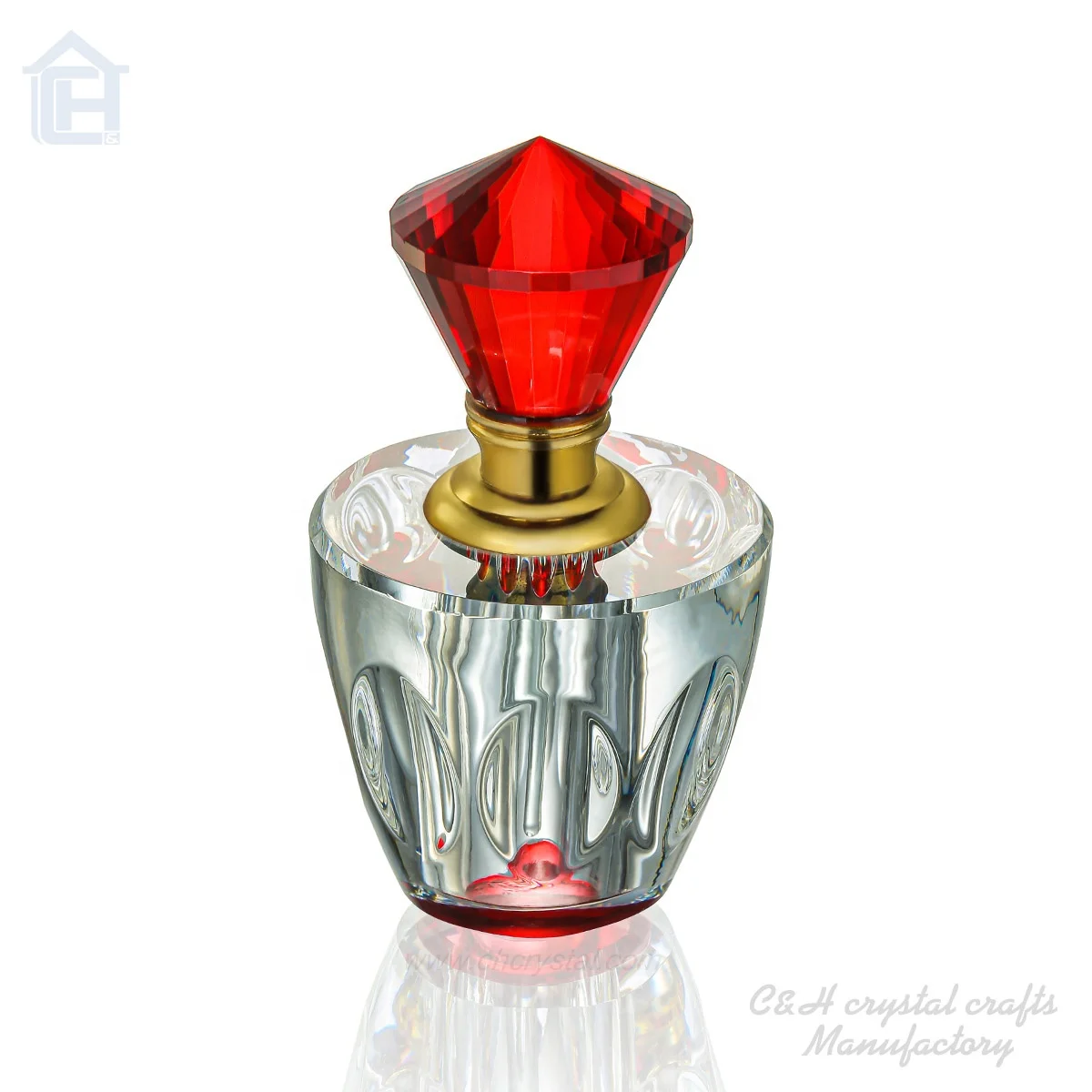 Customized Arabic Pyramid K9 Crystal Perfume Glass Bottles Triangle-Shaped UV Printed for Women's Gifts and Home Decor