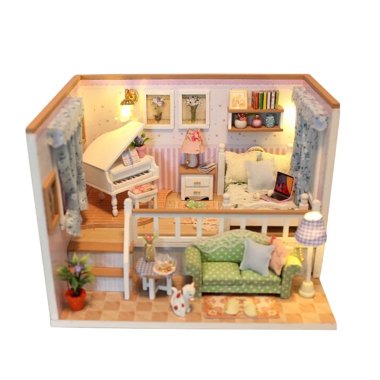 Hongda New Arrival M026 Because of You Handmade Diy Doll House Wooden DollHouse Miniature Dollhouse for Girls