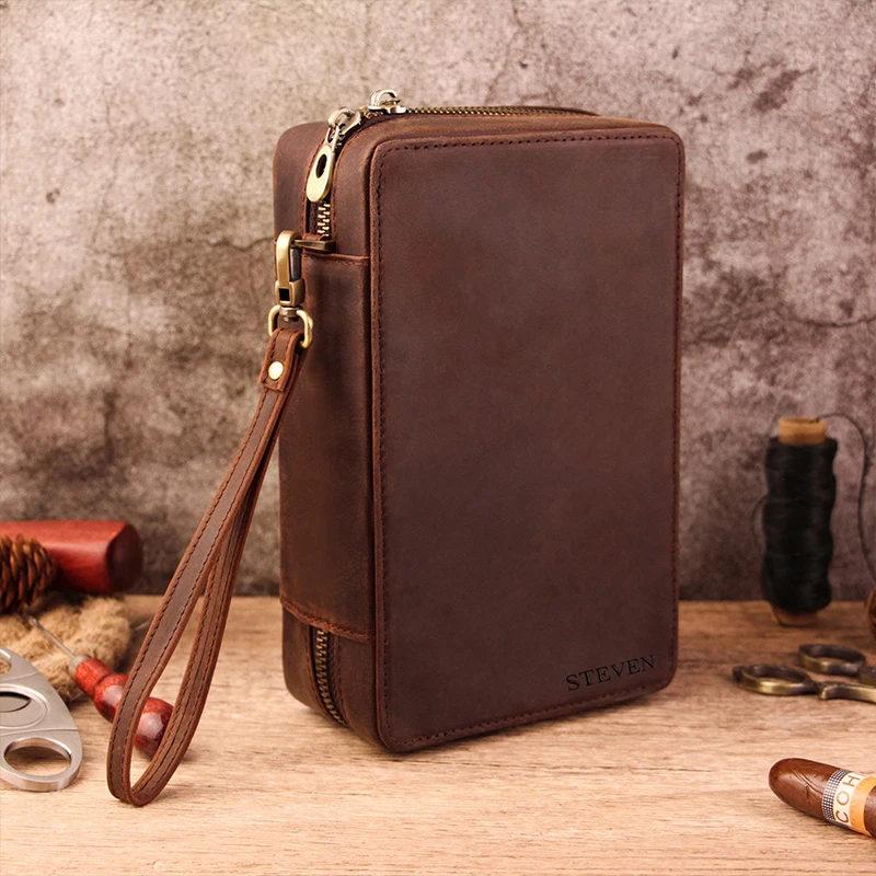 Портативный Дорожный Кожаный чехол для сигар роскошные индивидуальные чехлы хьюмидоры