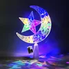 Batteria colorata con bottone a forma di stella e luna a pois da 15 cm