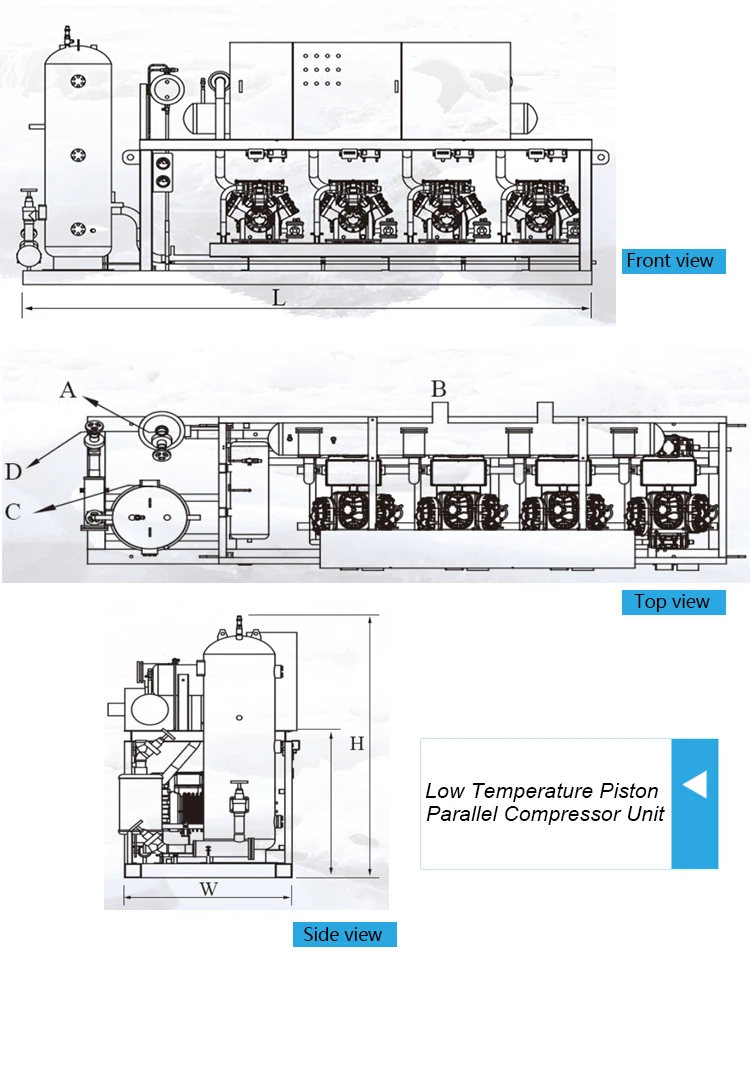Arkref R134a Refrigeration Compressor Blast Freezer Bitzer Screw