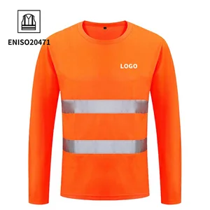 EN20471 Mechanical Industrial Fluorescent Reflective Safety Clothes Construction Workwear Custom Logo Men Work Wear Hi Vis Shirt