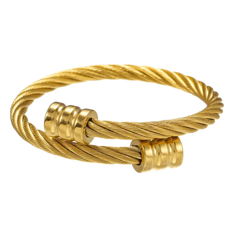 gold adjustable screw bangles